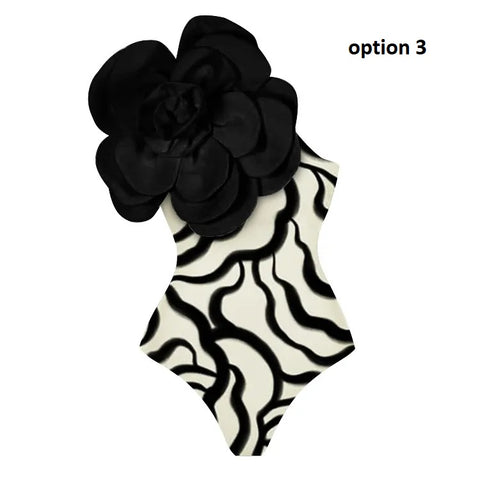 Simple Fashionable and Elegant Cluster Decoration on The Shoulder Swimsuit CODE: KAR2364