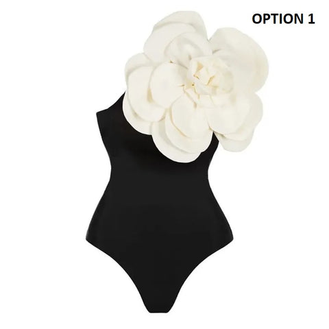 Simple Fashionable and Elegant Cluster Decoration on The Shoulder Swimsuit CODE: KAR2364