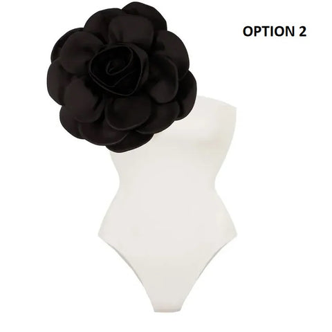Simple Fashionable and Elegant Cluster Decoration on The Shoulder Swimsuit CODE: KAR2364