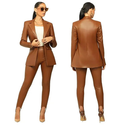 New senior slim V-neck design Coat split Slim-fit pant set CODE: KAR2366