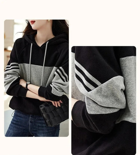 Autumn Winter Loose Casual Patchwork Fashion All-match Pullover CODE: KAR2412