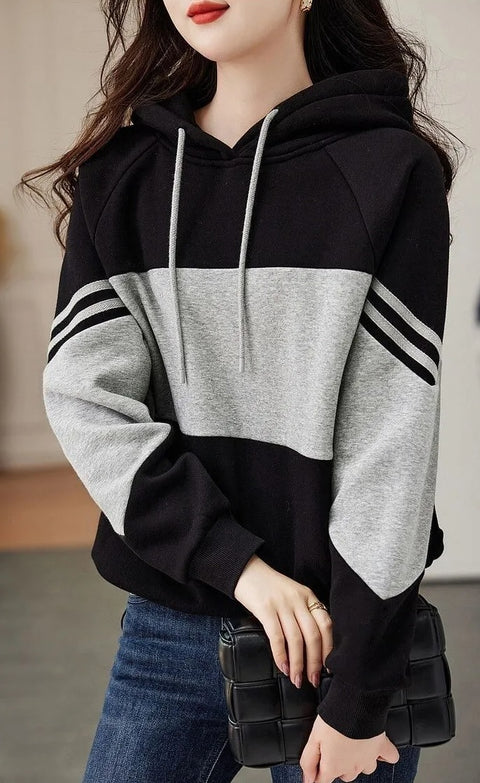 Autumn Winter Loose Casual Patchwork Fashion All-match Pullover CODE: KAR2412