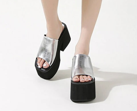 New Design Platform Square Toe High Heel Platform  Sandal CODE: KAR2426