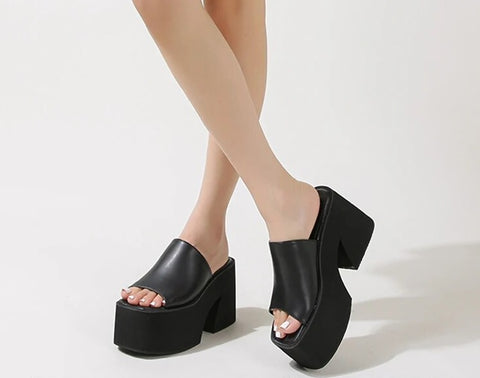 New Design Platform Square Toe High Heel Platform  Sandal CODE: KAR2426
