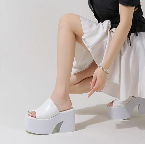 New Design Platform Square Toe High Heel Platform  Sandal CODE: KAR2426