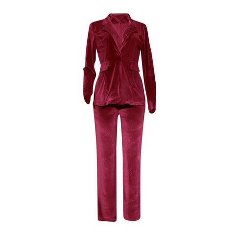 Autumn Winter Casual Cardigan Blazer Wide Leg Pant Two Piece Set CODE: KAR2442