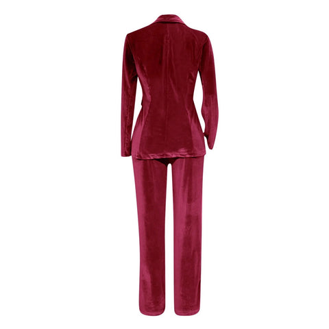 Autumn Winter Casual Cardigan Blazer Wide Leg Pant Two Piece Set CODE: KAR2442