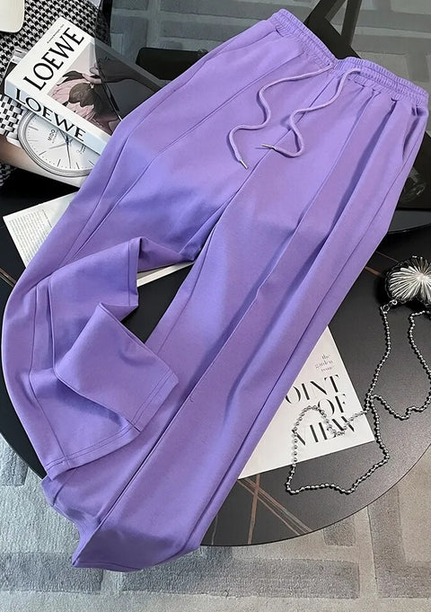 Summer Fashion Casual Short Sleeved Zipper Top + Elastic Waist Trouser Two Piece Set CODE: KAR2449