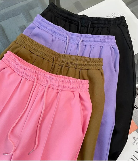 Summer Fashion Casual Short Sleeved Zipper Top + Elastic Waist Trouser Two Piece Set CODE: KAR2449