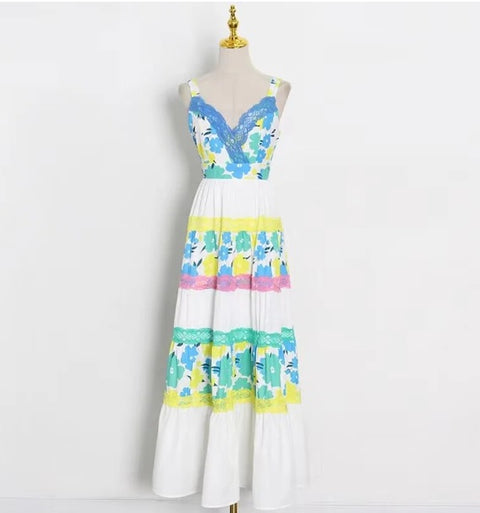 Lace Patchwork Bohemian Maxi Long Dress CODE: READY1191