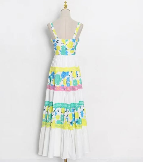 Lace Patchwork Bohemian Maxi Long Dress CODE: READY1191