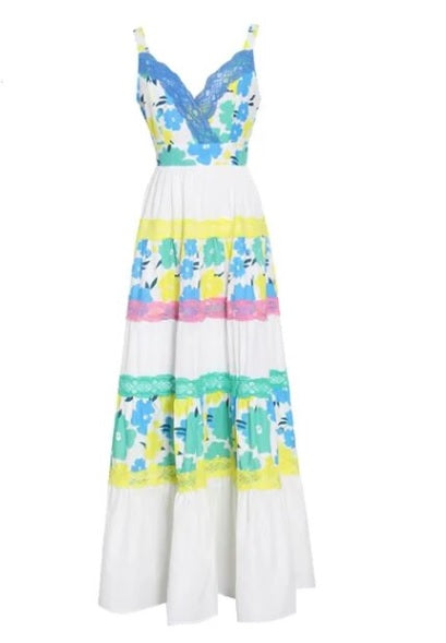 Lace Patchwork Bohemian Maxi Long Dress CODE: READY1191