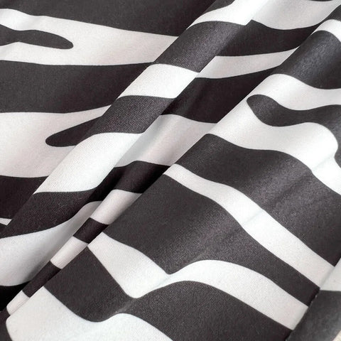 New Summer High Waist Zebra Print Drape Dragging Flared Trouser CODE: KAR2504