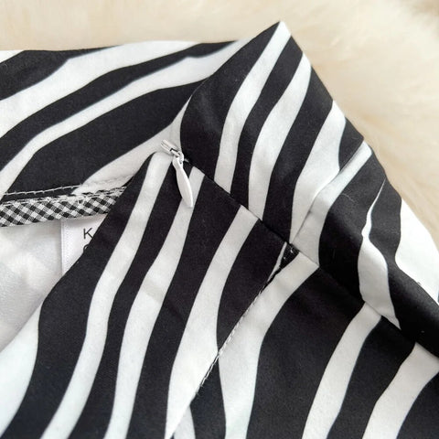 New Summer High Waist Zebra Print Drape Dragging Flared Trouser CODE: KAR2504