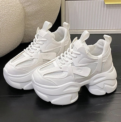 New Lace Up Thick Bottom Chunky Breathable Sports Shoe CODE: KAR2557