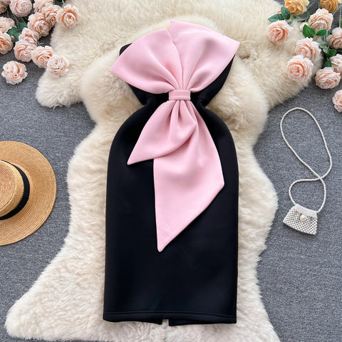 Autumn Fashion Sleeveless Three-dimensional Bow A Line Slim Dress CODE: KAR2575