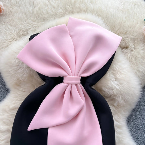 Autumn Fashion Sleeveless Three-dimensional Bow A Line Slim Dress CODE: KAR2575