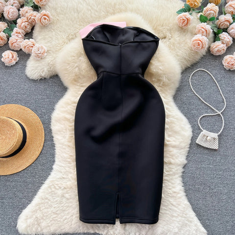 Autumn Fashion Sleeveless Three-dimensional Bow A Line Slim Dress CODE: KAR2575