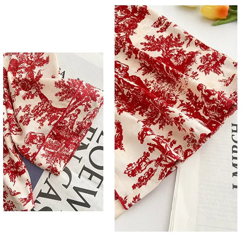 New Summer Long-sleeved Shirt Pant Thin Section Pajama Set CODE: KAR2591
