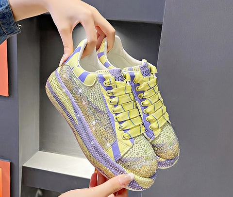 New Autumn rhinestones Thick-soled Crystal Sneaker Shoe CODE: KAR2598