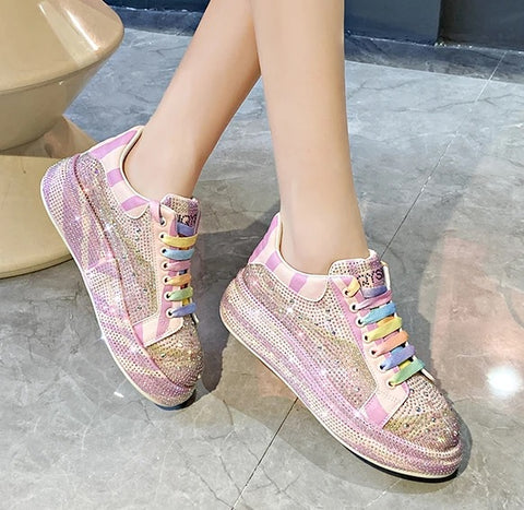 New Autumn rhinestones Thick-soled Crystal Sneaker Shoe CODE: KAR2598