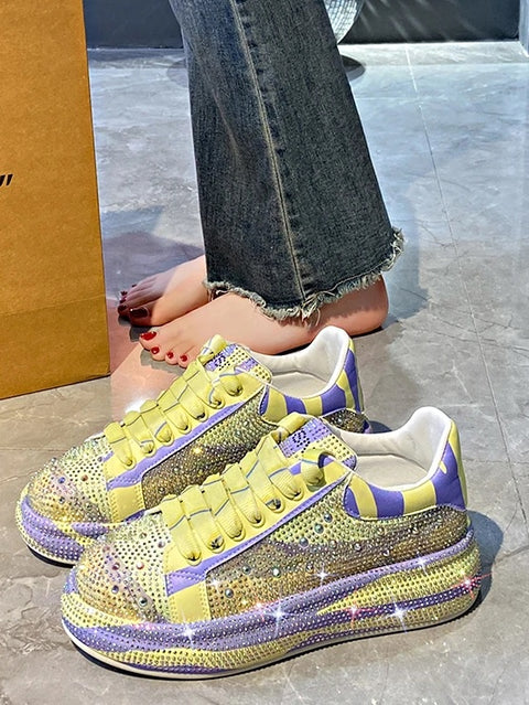 New Autumn rhinestones Thick-soled Crystal Sneaker Shoe CODE: KAR2598