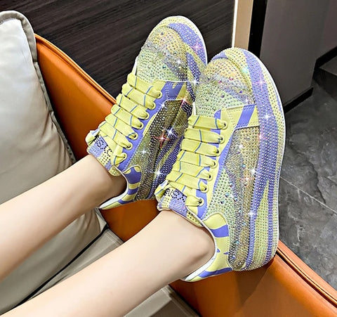 New Autumn rhinestones Thick-soled Crystal Sneaker Shoe CODE: KAR2598