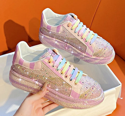 New Autumn rhinestones Thick-soled Crystal Sneaker Shoe CODE: KAR2598