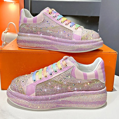 New Autumn rhinestones Thick-soled Crystal Sneaker Shoe CODE: KAR2598