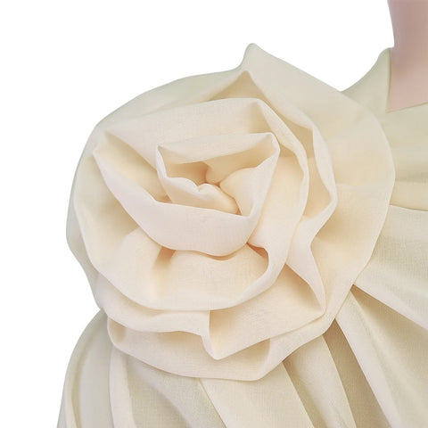New Elegant Fashion Skew Collar Floral Applique Cropped See Through Top CODE: KAR2609