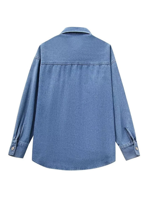 New Fashion Pearl Beading Appliques Casual Button Loose Top CODE: KAR2616