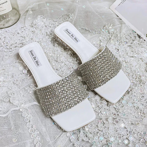 New Casual Crystal Full Diamonds Transparent Heel Sandal CODE: KAR2620