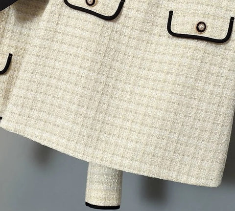 New Casual Winter High-Quality Small Western Style Bow Tie Short Jacket + A-line Skirt CODE: KAR2650