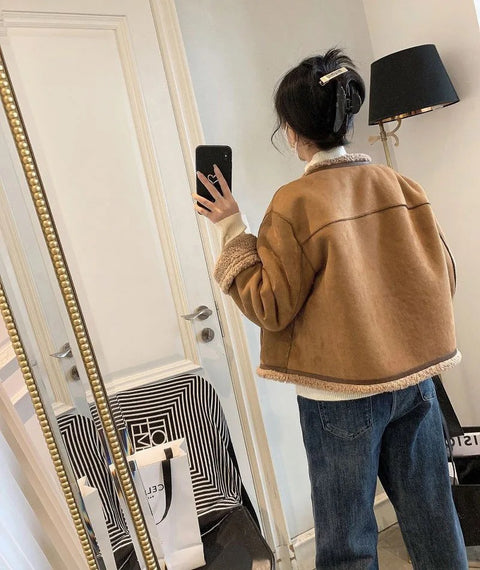 New Winter Fashion Lambs Wool Thicken Warm Outwear Jacket CODE: KAR2674