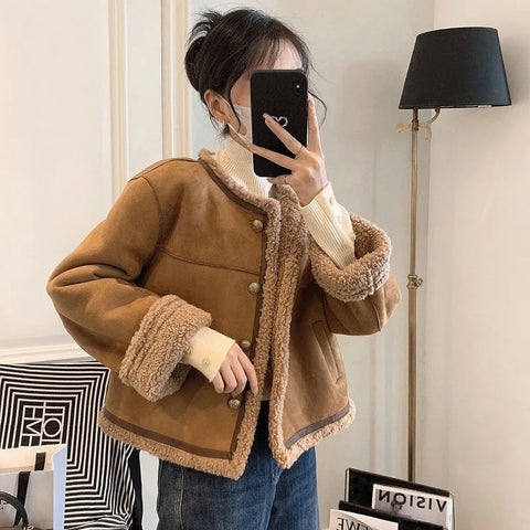 New Winter Fashion Lambs Wool Thicken Warm Outwear Jacket CODE: KAR2674