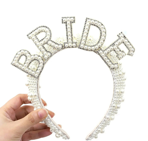 Bride to be Pearl crown Headband CO: KAR2763