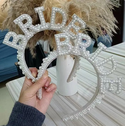 Bride to be Pearl crown Headband CO: KAR2763