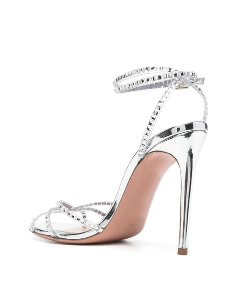 New Style Rhinestone Banquet High Thin Heel Open Toe Strap Sandals CODE: KAR2781
