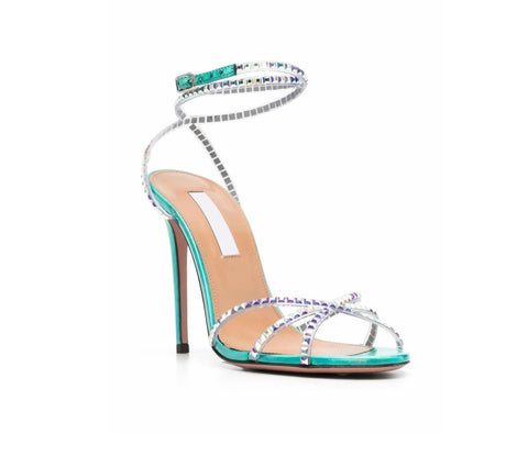 New Style Rhinestone Banquet High Thin Heel Open Toe Strap Sandals CODE: KAR2781