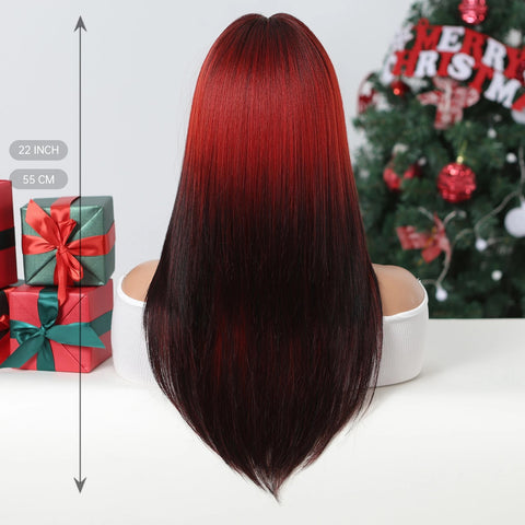 Long Straight Layered Hair Natural Synthetic Heat Resistant Wig CODE: KAR2796