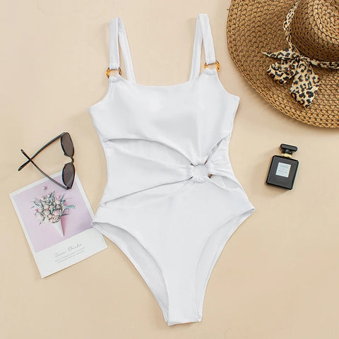 Sexy One Piece Solid Push Up Thong Bather Swimwear CODE: KAR2808
