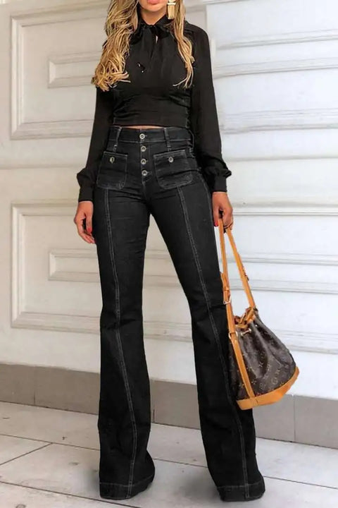 Summer New High Waist Stretch Slim Bell-Bottom Pant CODE: KAR2821