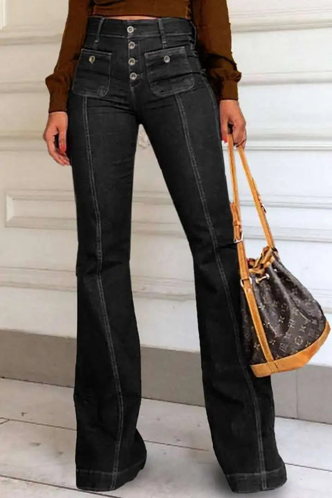 Summer New High Waist Stretch Slim Bell-Bottom Pant CODE: KAR2821