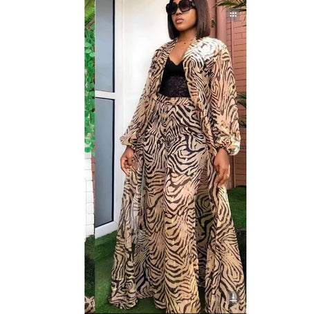 New digital printed suit elastic pant 3-piece Set CODE: KAR3031