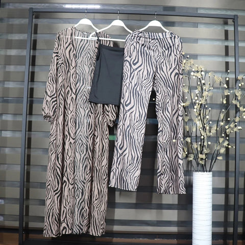 New digital printed suit elastic pant 3-piece Set CODE: KAR3031