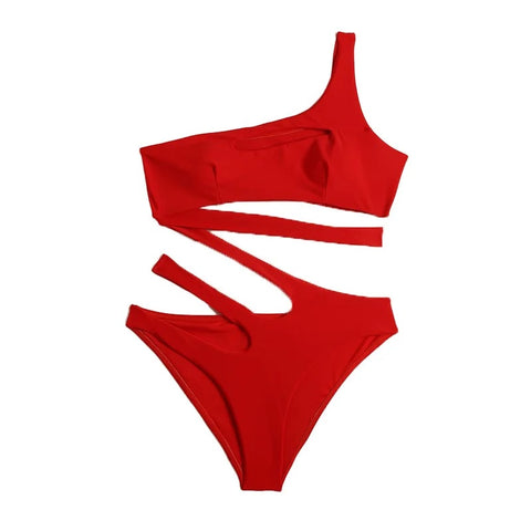 New Solid Color Cut Out Swimsuit CODE: KAR3061