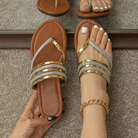 Summer Bohemian Anti-slip Rhinestones Slippers CODE: KAR3076