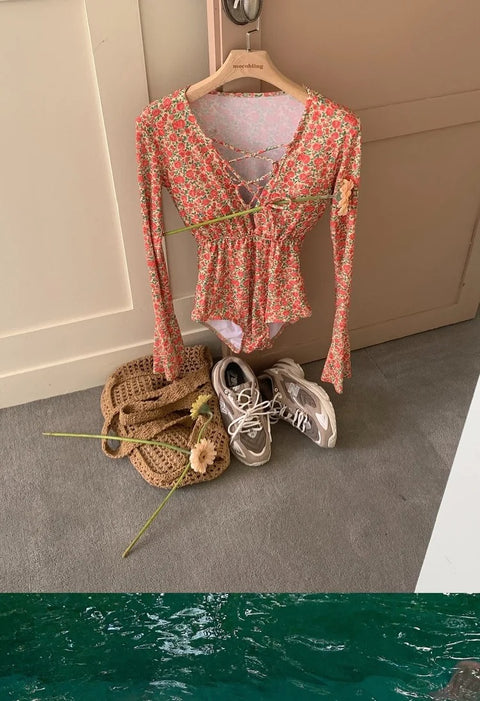 Summer Sexy V-neck One Piece Bathing Beach Wear Swim Suit CODE: KAR3088