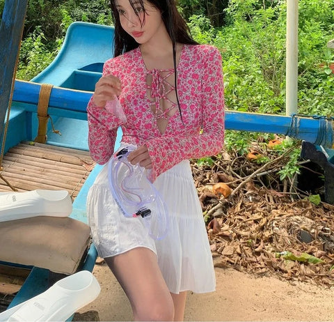 Summer Sexy V-neck One Piece Bathing Beach Wear Swim Suit CODE: KAR3088