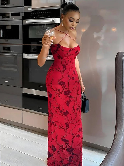 Summer Mid-Calf Camisole Bodycon Dress CODE: KAR3116